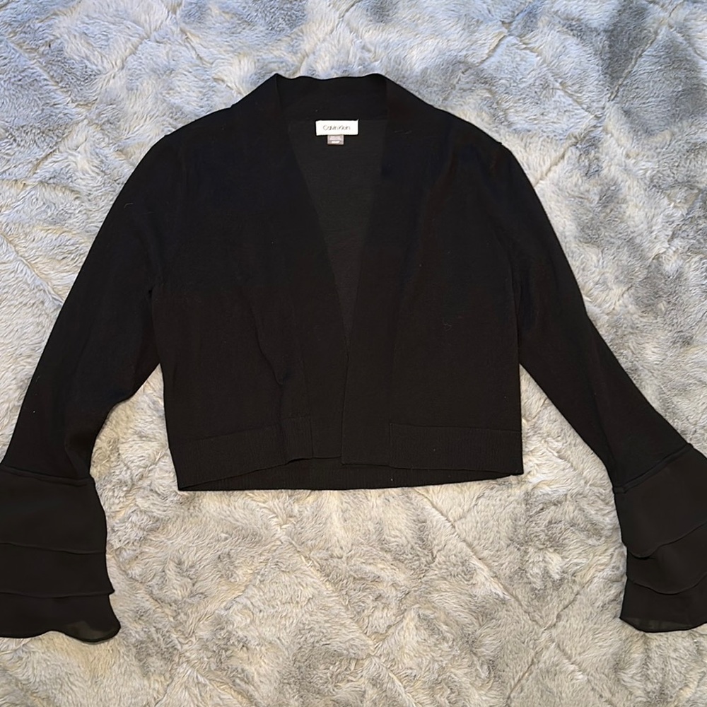 Chic Black Draped Cardigan